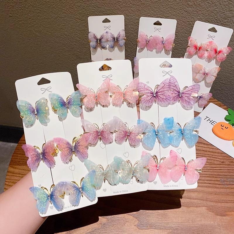 Super Fairy Butterfly Hair Clips for Girls,Cute Barrettes, Lovely Hair Accessories,Side Bangs Clips for Toddlers & Little Girls.