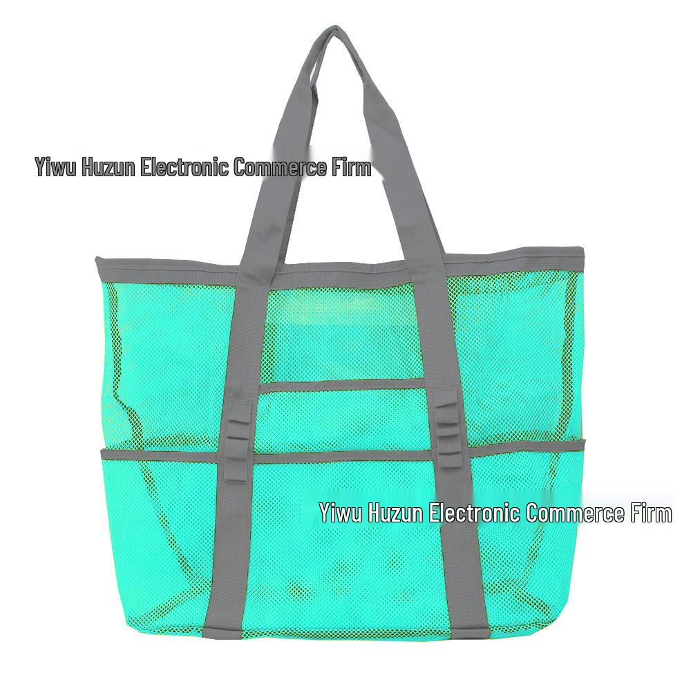 Women's Summer Mesh One-Shoulder Beach Tote Bag - Large Capacity and Breathable Toiletry Organizer.