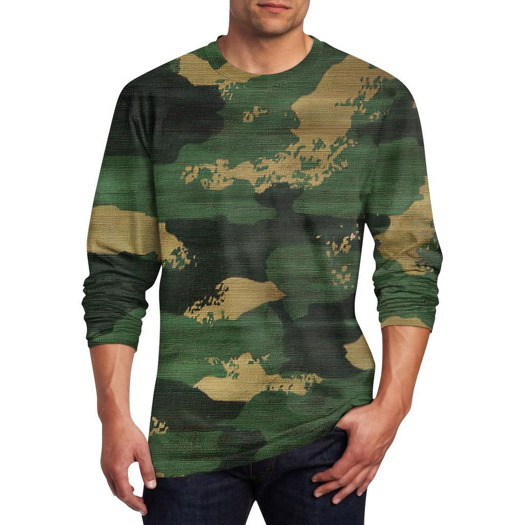Men's T Shirt O-Neck Clothing Apparel Outdoor Long Sleeve Print Fashion Designer Vintage