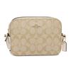 Camera 18 Classic Monogram Print Zipper Coated Canvas And Leather Shoulder Crossbody Bag Women Bags White Khaki 91677-IMDQC