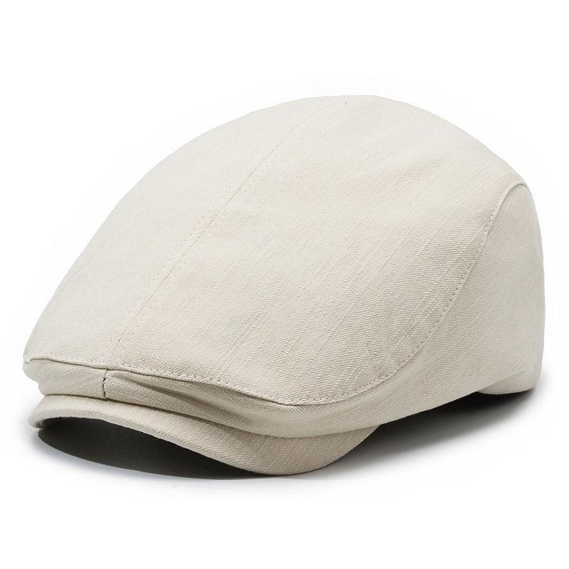 Britský styl Newsboy Cap Pánské Jednobarevné Peaked Cap Forward Cap Outdoor Baret Plochá Cap Driver Ivy Hat Gatsby Painters Klobouky