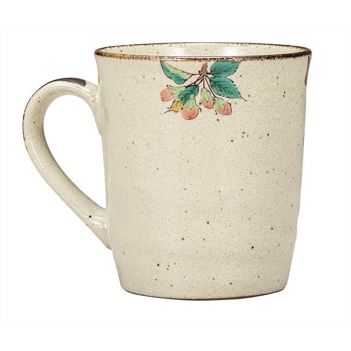 Nakamaru Kutani Ware Mug, Colorful Flower and Bird Design (K9-902), Japanese Porcelain Coffee Mug, Made In Japan