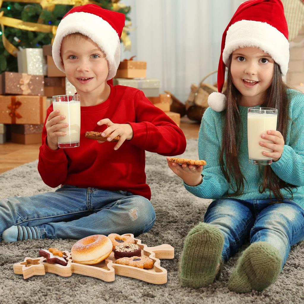 Podnos ve tvaru vánočního stromku, Dřevěný talíř, Kuchyňská potřeba Sváteční podnos, Servírovací mísa na dezerty ve tvaru vánočního stromku do kuchyně