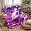 Magical Unicorn with Flowers Theme blanket Lightweight Warm Flannel Blanket Decorative Throw Blanket for Home Decoration