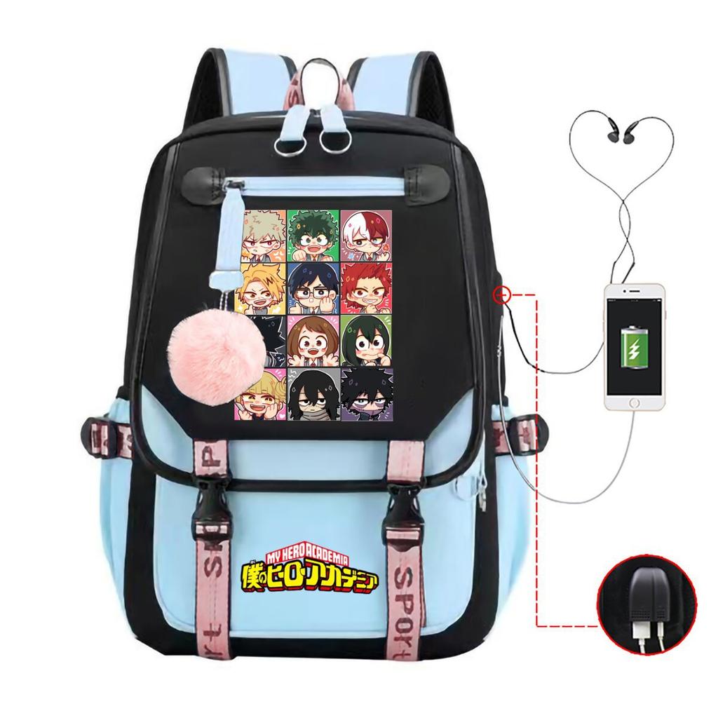 My Hero Academy Has the Same Peripheral Backpack, Animation Two-dimensional Printing, Primary and Secondary School Schoolbag.