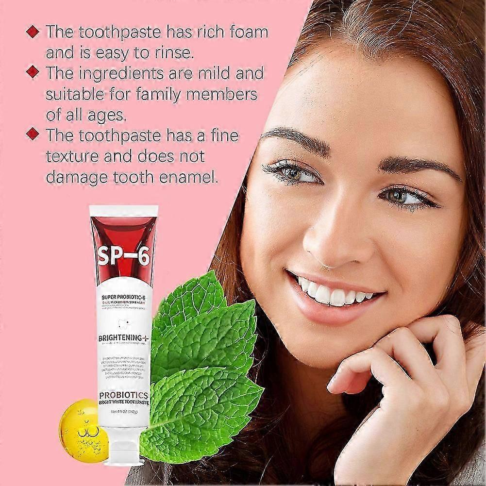 SP6 Probióticos Pasta de Dientes Blanqueadora Eliminadora de Mal Olor para Uso Diario