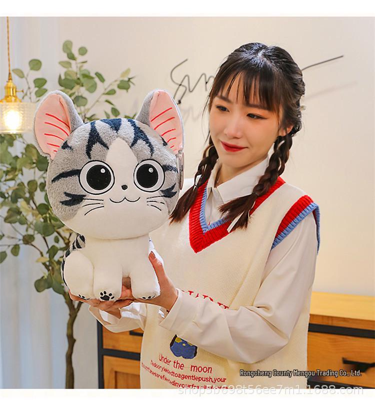 Cross-Border Authentic Cheese Cat Plush Toy: Cute Kitten Doll Pillow for Girls