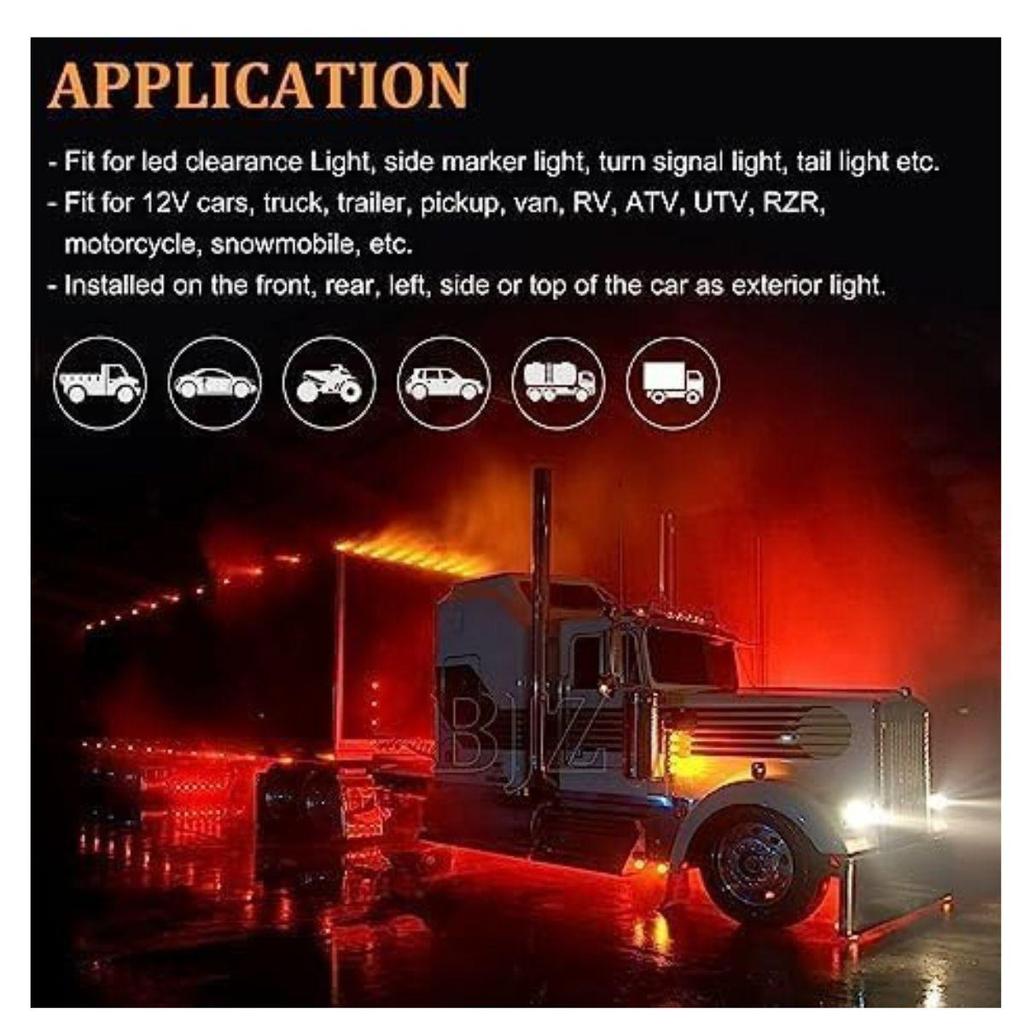 2PCS LED Trailer Side Marker Lights 12V Waterproof Red Chicken Clearance Button Lights for Truck Semi Trucks Freightliner – Universal Fit