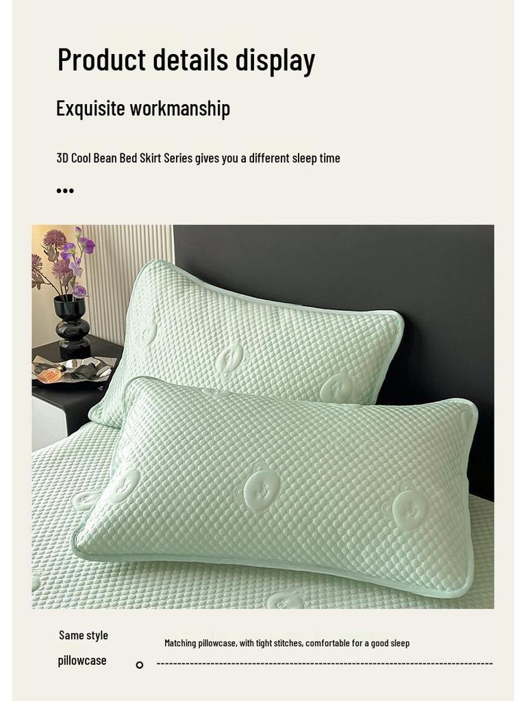 2025 Sommer Kühlmatte aus Eis-Seide – Waschbar, Rutschfest, Spannbettlaken für Zuhause