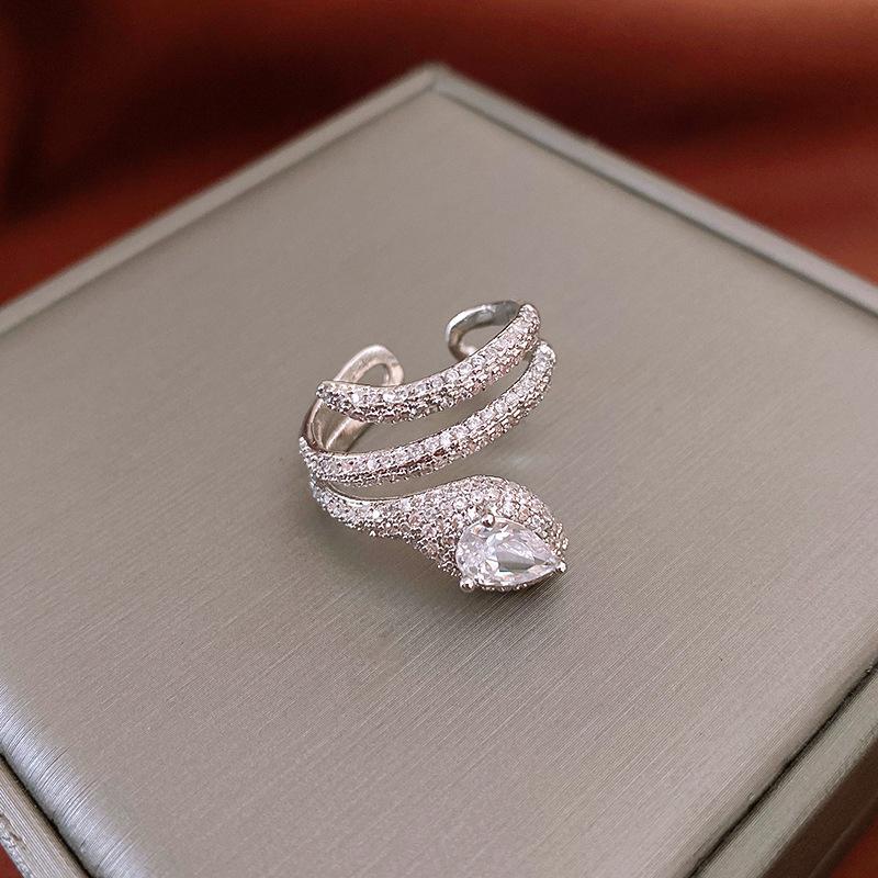 Vintage Palast Blumenring Diamantstil Leichter Luxus Premium Zeigefinger Schmuck