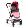 BAYER Landau pour poupée Neo Star gris et rose avec sac à bandoulière et panier d'achat intégré réglable - convertible poussette