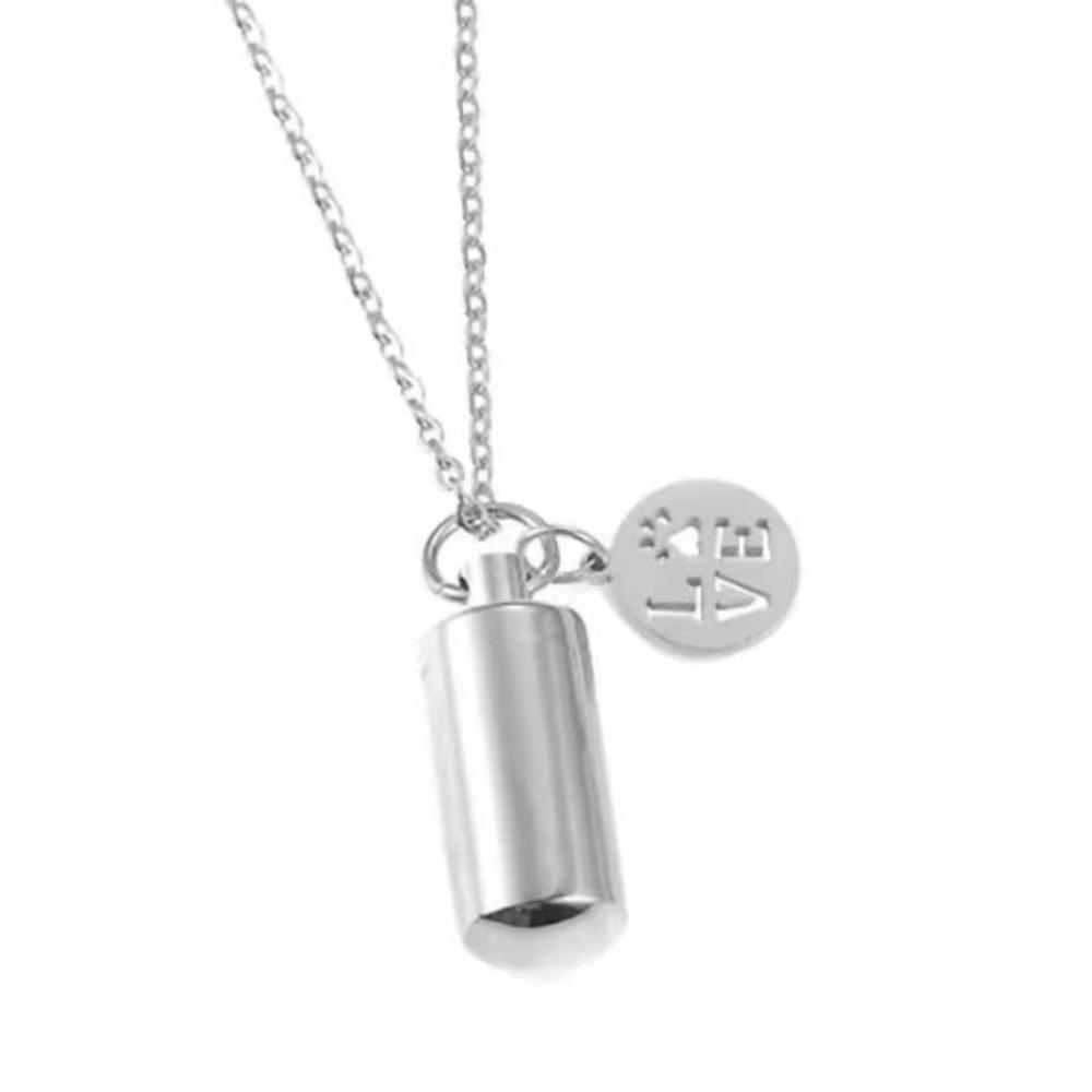 Cylinder Pet Ashes Pendant Stainless Steel Memorial Ashes Pendant Cremation Jewelry