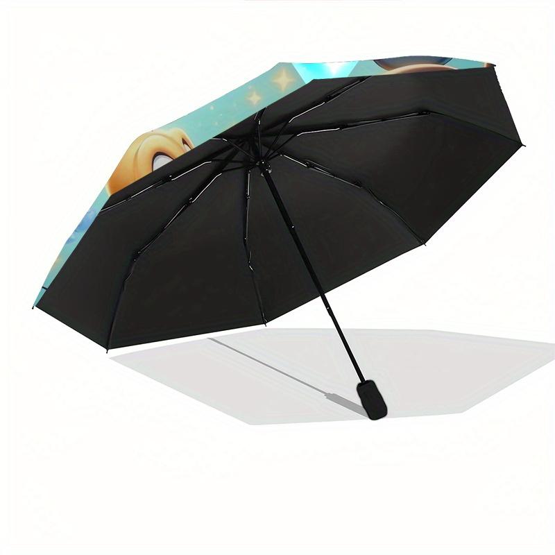 Mickey Mouse,Pluto Themed Automatic Opening and Closing Folding Umbrella, Reinforced 8 Ribs, Compact Travel Design, Fashionable Folding Umbr