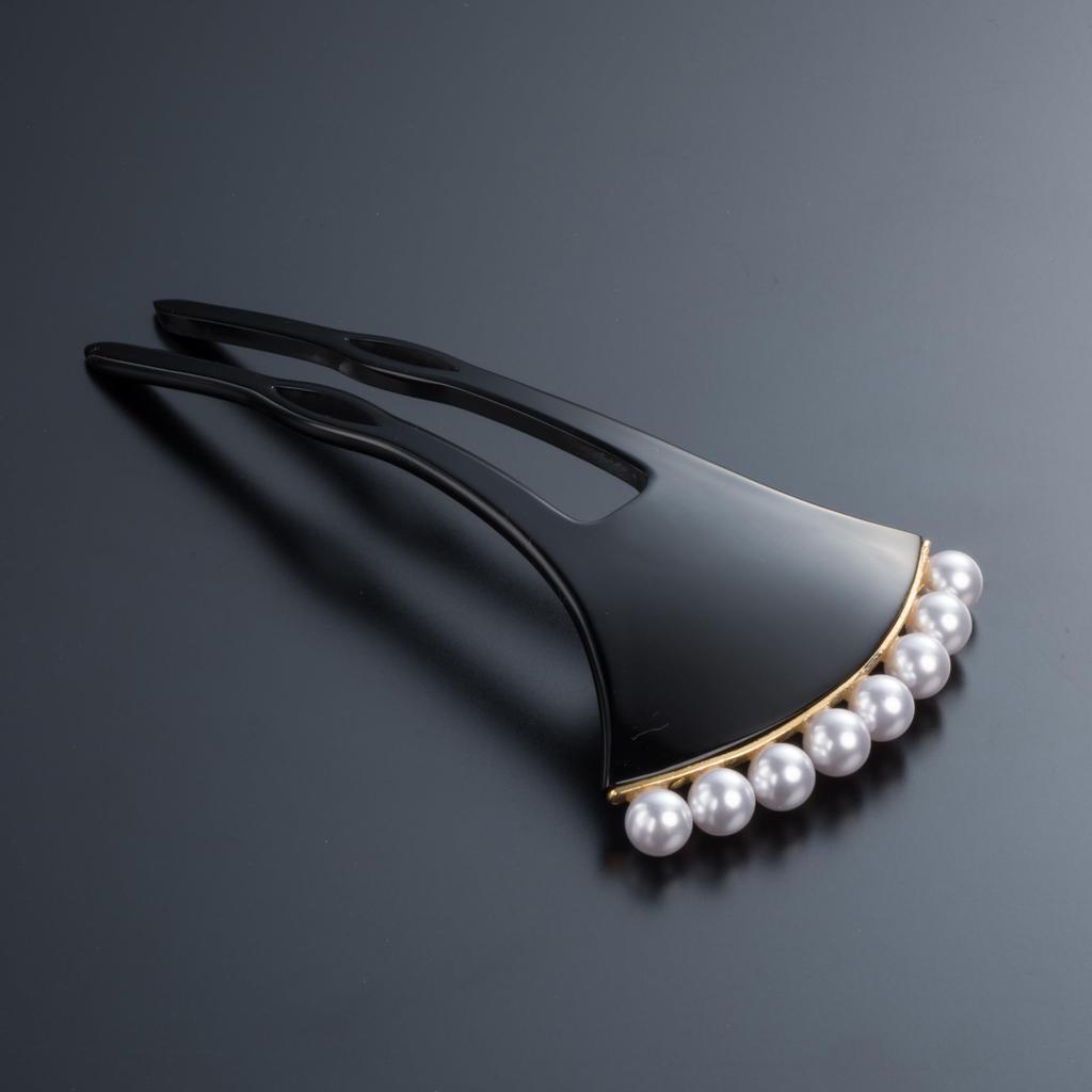 Perlenhaarnadel Haar Für den Eintritt und Kimono-Haarschmuck [Sanbi] Ginkgo-förmig [Klein] Ornament, Haarnadel, Haarnadel, Ginkgo-förmig, Abschluss, (Silber