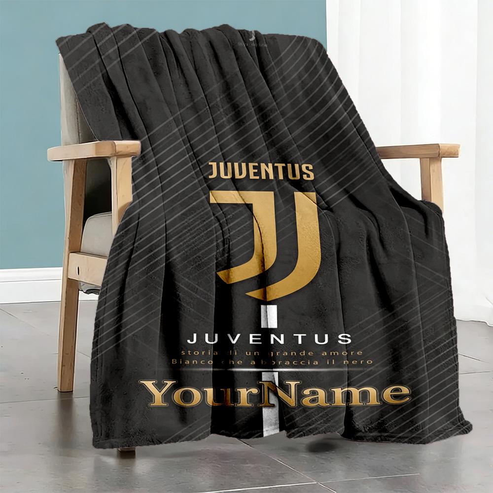 Juventus Customize Text Blanket Gift Personalized Blanket Soft Warm Cozy Suitable for Bedding Livingroom Office Office Chair Four Seasons Multipurpose