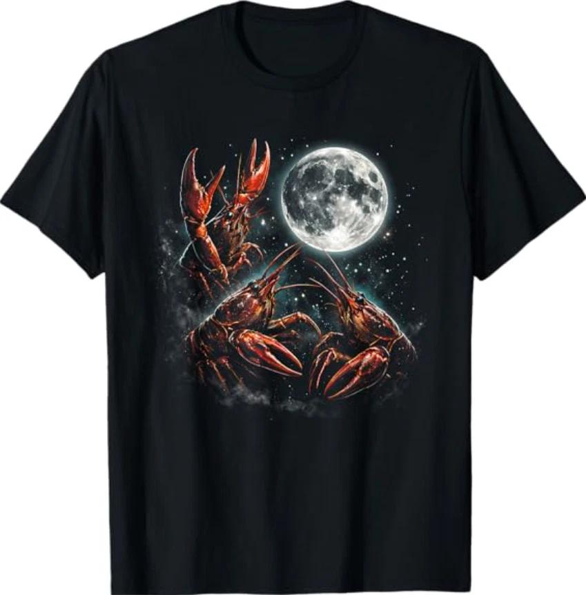 T-Shirt Retro Animale Galassia Lunare Tre Gamberi Spazio