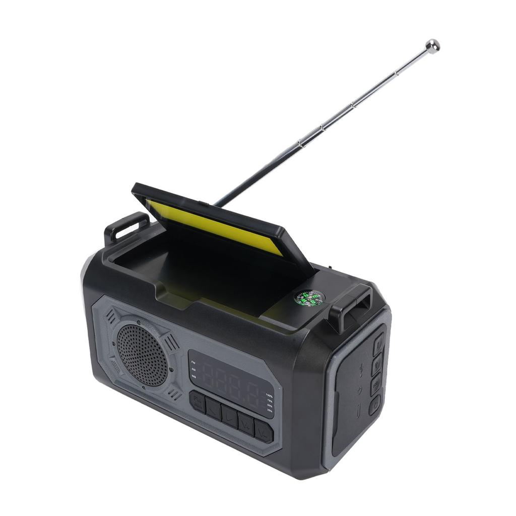 12000mAh Radio SOS Reminds Flashlight Power Bank AM FM WB Solar Hand Crank Radio with Battery Indica