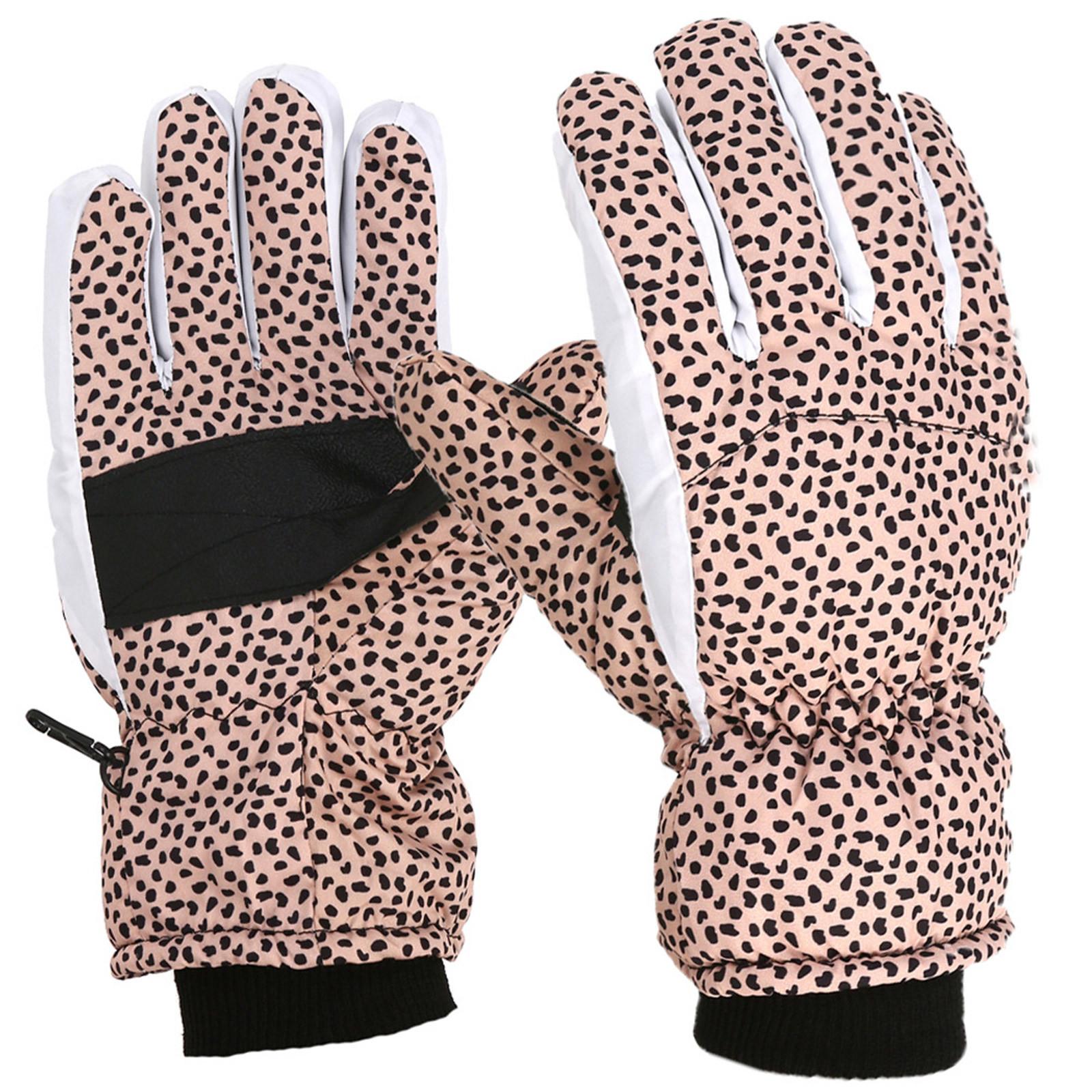 

Женские лыжные перчатки с толстым бархатом для зимнего тепла, перчатки для занятий спортом на открытом воздухе и велоспорта One Size жёлтый