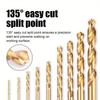 13Pcs Titanium Plated Twist Drill 1.5-6.5Mm Hexagonal Handle Electric Drill Driver Drilling Air Screwdriver Tool Accessories Set
