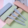 3Pcs Reusable Portable Cutlery Set with Storage Box Good Grip Plastic Kids Adult Spoon Fork Cutter Flatware Set for Camping Picnic Travel