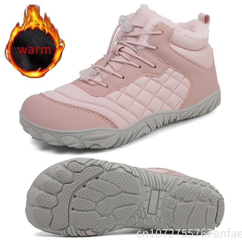 Winter Men's Women's Warm Snow Boots Waterproof Anti Slip Outdoor Hiking Boots Casual Winter Booties Plush Warm Cotton Boots