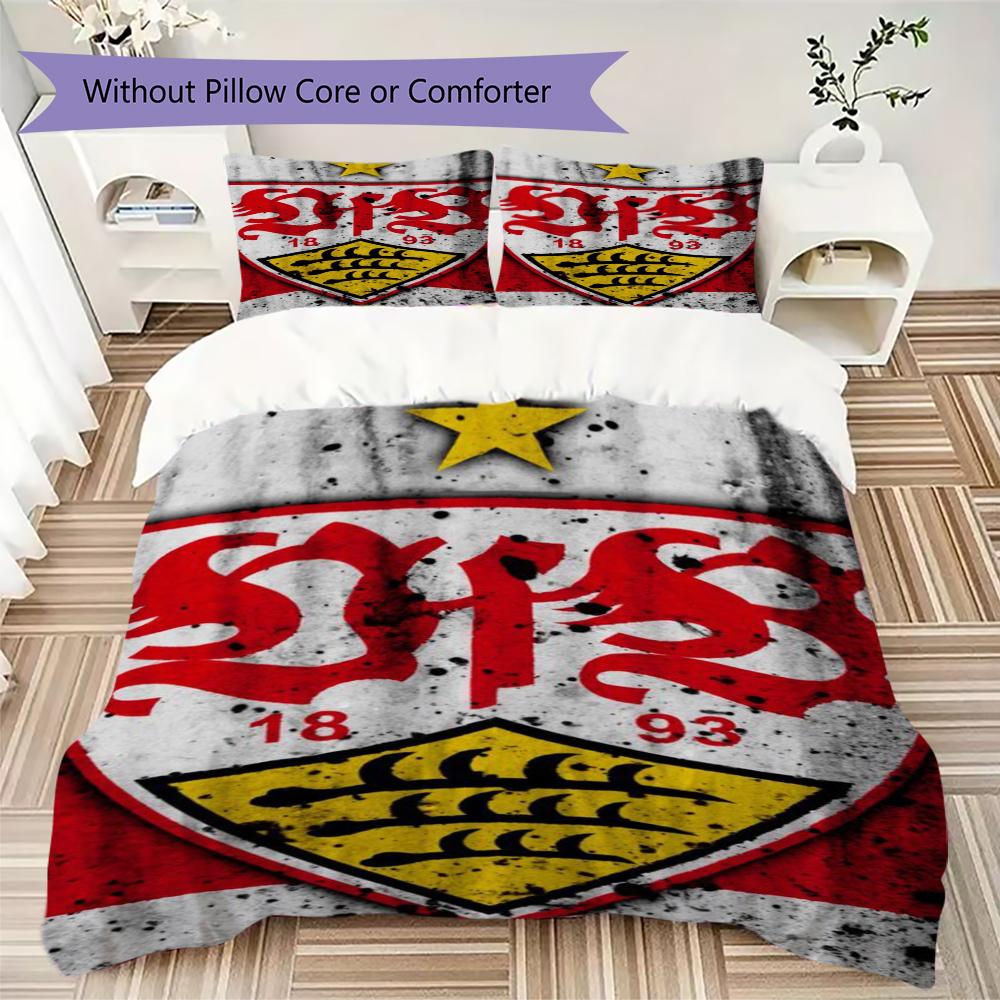 Set Copripiumino Trapuntato con Motivo VfB Stuttgart Federa Decorazione per la Casa Regalo di Compleanno (1 * copripiumino + 2 * federe senza imbottitura)97