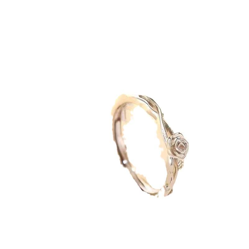 Mingjie Cappuccino Rose Bestie Rings - Women's Pair for Couples, Ideal Christmas Gift