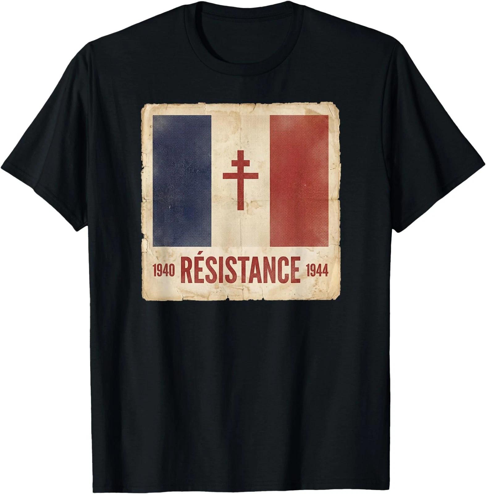Résistance Free France Flag with Cross of Lorraine 1940-1944 T-Shirt S