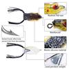 Frog Fishing Lure, Hollow Body Frog Topwater Przynęty miękkie dla Bass Pike Snakehead Dogfish Musky