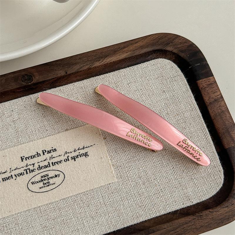 2Pcs/Set Little Willow Leaf Hair Clip French Simple And Elegant Style Side Clip Bang Hairpin One Line Hair Clip