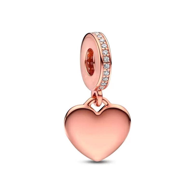 New Sparking Rose Gold Plated Clip Charm Beads Fit Original Snake Bracelet Necklace Beads For Diy Jewelry Women Jewellery Gift
