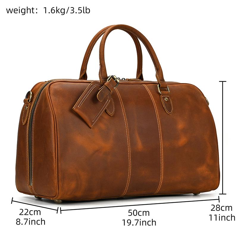 

Real leather travel bags hand luggage for woman Duffle Bag Genuine Leather Weekender Bag Travelling Bags men women top grade світло-коричневого кольору