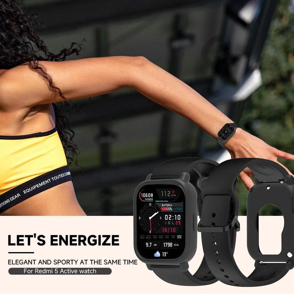 Silikonhülle+Armband für Redmi Watch 5 Lite / 5 Active weicher Stoßfänger Ersatzarmband Gürtel Uhrenarmband Schutzhülle Abdeckung
