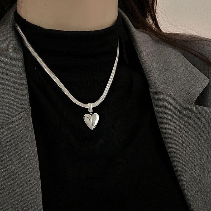 Collana Donna con Cuore in Argento Sterling 925, Pendente a Cuore