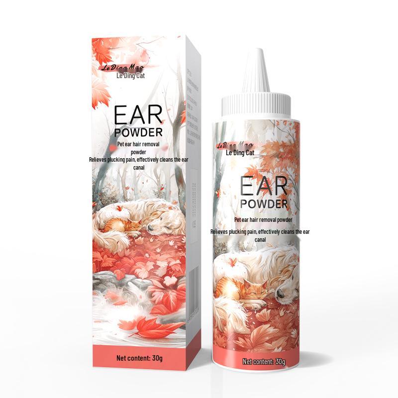 Universal Pet Ear Cleaning Powder for Dogs & Cats - Painless Ear Hair Removal & Mite Control