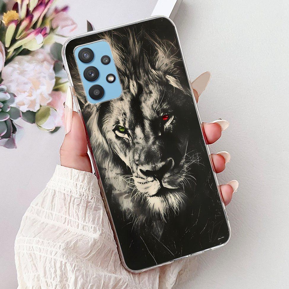 For Samsung A32 5G Case SM-A326B Clear Cute Cat Fashion Funny Painted Back Cover For Samsung Galaxy M32 5G Phone Case SM- M326B