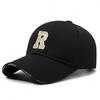 Embroidered R Letter Baseball Cap Adjustable Sun Protection Outdoor Hat Sports
