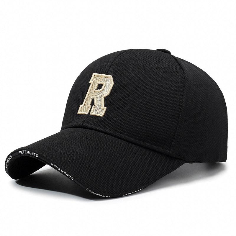 Embroidered R Letter Baseball Cap Adjustable Sun Protection Outdoor Hat Sports
