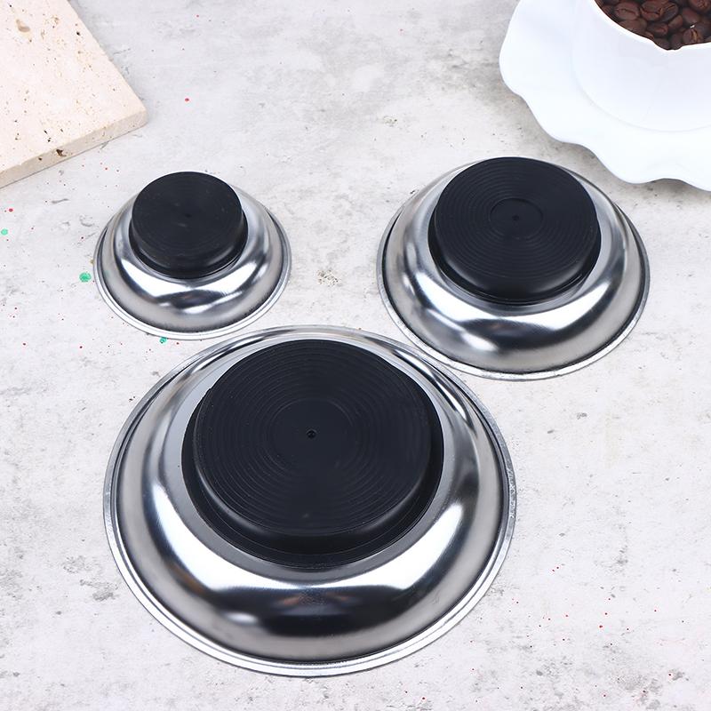 Stainless Steel Magnetic Tray Circular Magnetic Parts Bowl Screws Sockets Storage Tray For Auto Suction Pad Tools