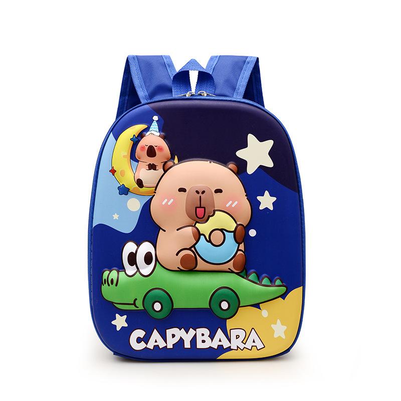 School Bag Kapibara Bag Cartoon Hard Shell Bag 3-6 Years Old Trendy Fashion Shoulder Back