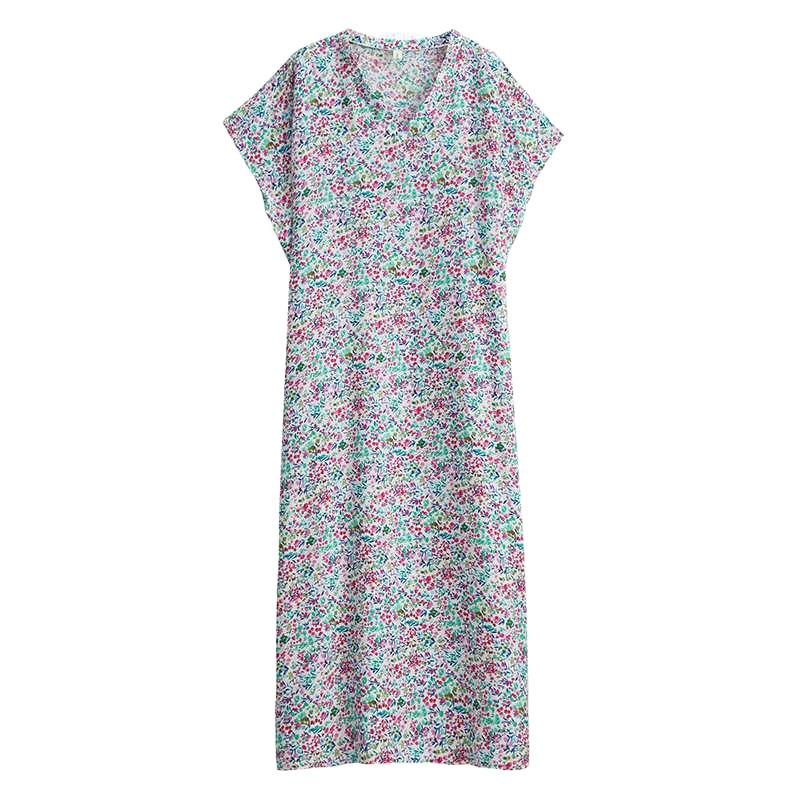 The Real Order Is In Stock, and The New Bohemian Loose Large Size V-neck Cotton Silk Robe Dress In Summer.