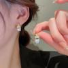 Silver Needle Zircon Ear Hoop Earrings: Elegant Gold-Plated Geometric Design for Women