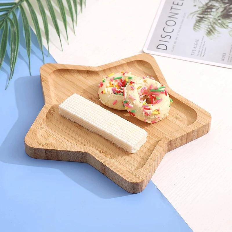 Bamboo Tray Irregular Flower Pots Multifunctional  Wood Saucer Kitchen Decorative Wooden Plate Coffee Cup Coaster Food Cake Mat
