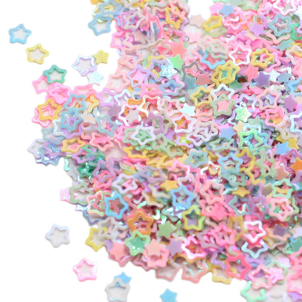 Pastel Colors Small Hollow Star Nail Sequin Sticker Confetti Flakes Paillette Scrapbookings for Face Nail Art Decoration
