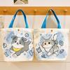 Süße Tierprint-Tragetasche Kinder Canvas-Tasche mit Katze Border Collie Prints Wiederverwendbare Einkaufstasche für Erwachsene Jungen Mädchen Schule Picknick Ausflug