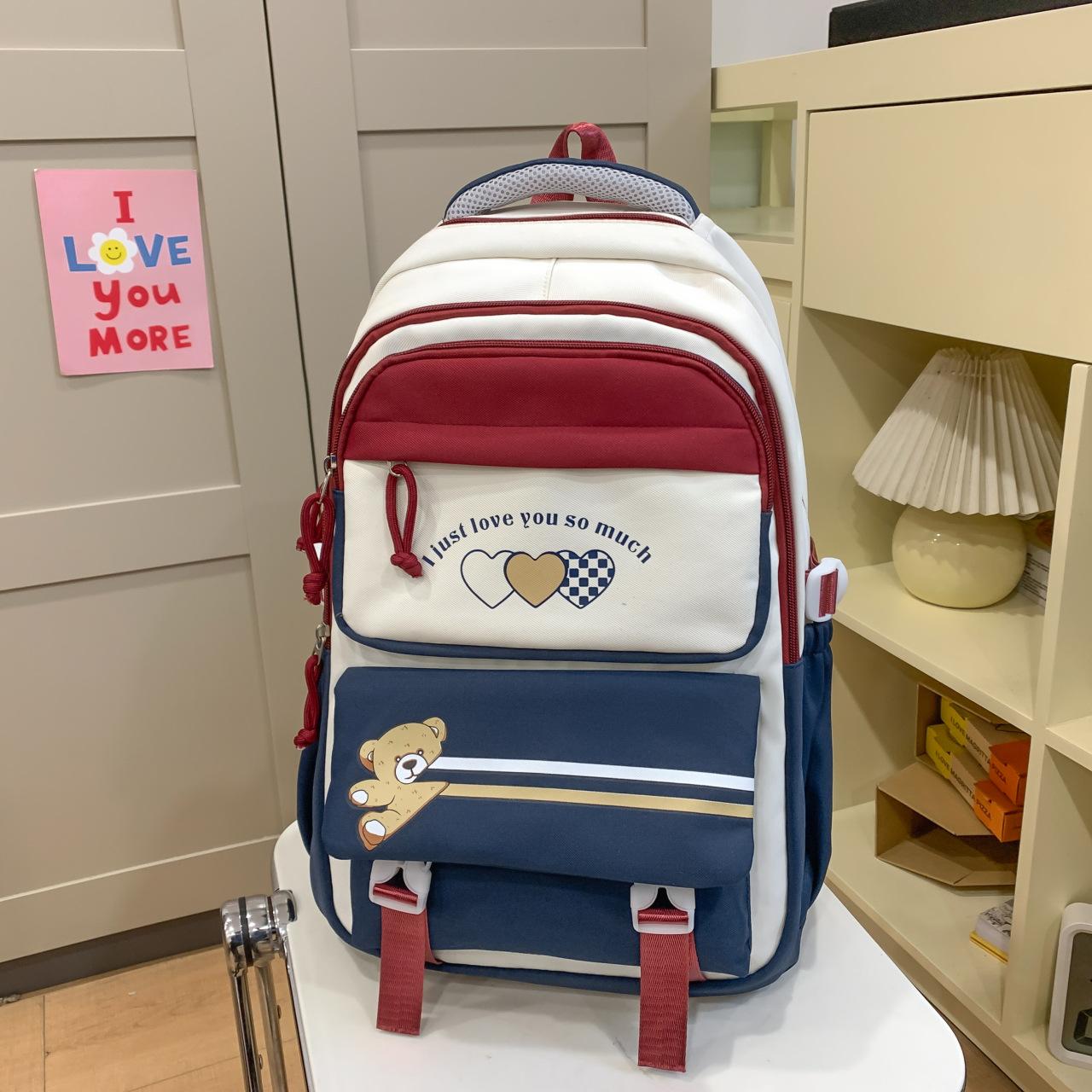 

unior high school casual backpack, contrasting colors, versatile burden reduction, fashion travel men s backpack 32*18*46