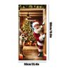 NEW Christmas Front Door Decoration Cover 2D Winter Holiday Party Background Christmas Door Wrap For Indoor Outdoor Home Kitchen