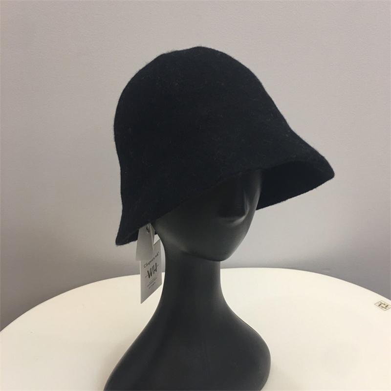 Solid Color Cloche Hat Basin Hat Wool Fisherman Hat for Chilly Outdoor Activitie