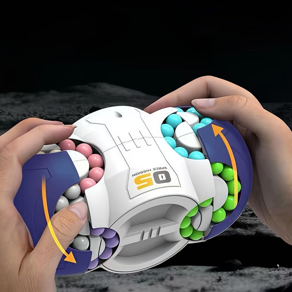 1 kus 360° otočný kuličkový puzzle kvádr, 8stranný hlavolam, 3D trénink logického myšlení, ABS pryskyřičný válec.