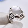 Mother Of Pearl - Australia 925 Sterling Silver Ring V5635, White Ring, Oval Ring, Valentin's Day Gift, Gift For Her, Birthday Gift, Handmade Jewelry,